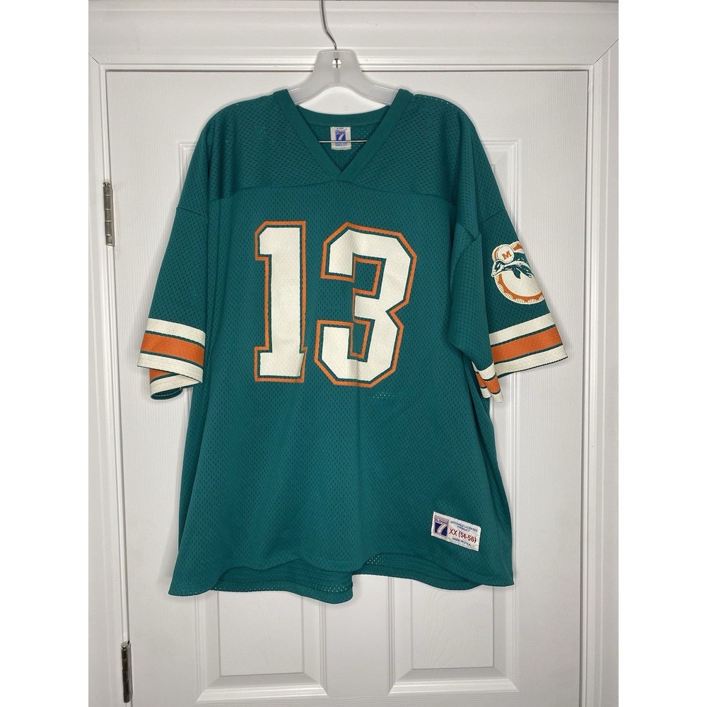 Vintage Logo 7 Dan‎ Marino #13 Miami Dolphins NFL Home Jersey 2XL